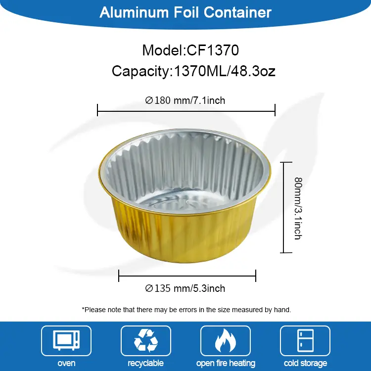 Engangsbagbakke spisestue gyldne aluminiumsfoliebeholdere