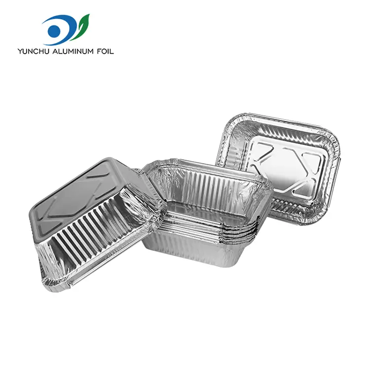 Rektangulær grill sølv aluminiumsfolie containere Rektangulær grill sølv aluminiumsfolie containere