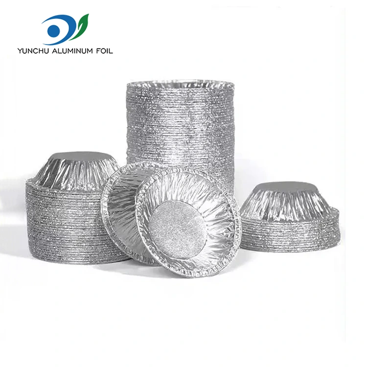 Rund syrlig bakke sølv aluminium folie madbeholder Rund syrlig bakke sølv aluminium folie madbeholder