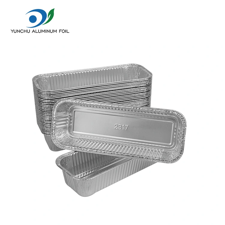 Rektangulære baguetter sølv aluminiumsfoliebeholdere Rektangulære baguetter sølv aluminiumsfoliebeholdere