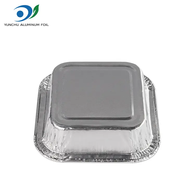 Firkantet kage luft friturer sølv aluminiumsfolie containere Firkantet kage luft friturer sølv aluminiumsfolie containere