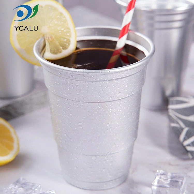 16 oz engangsbrugertilpasset aluminiumsfolie drikkekop