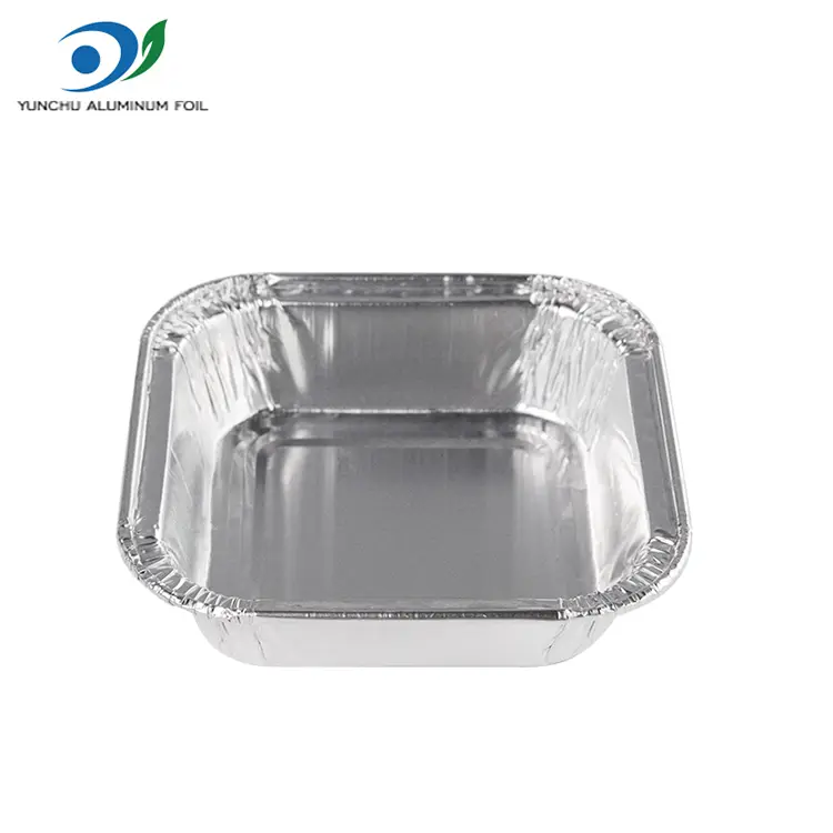 Firkantet kage luft friturer sølv aluminiumsfolie containere