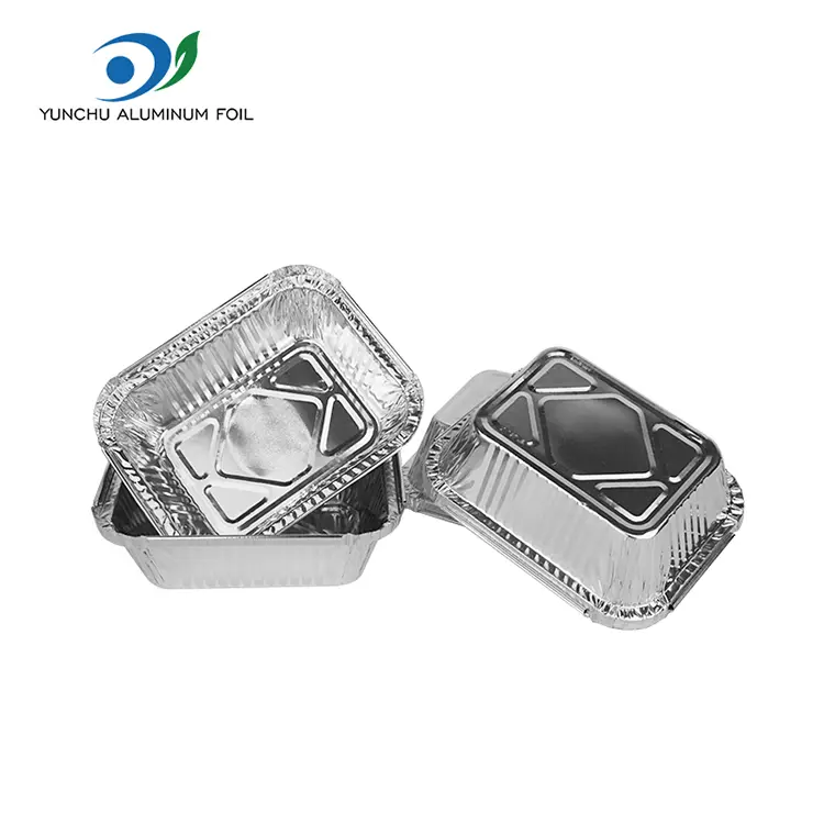 Rektangulær grill sølv aluminiumsfolie containere