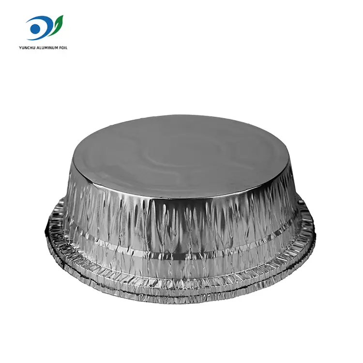 Round Air Fryer Catering Silver Aluminium Folie Containere