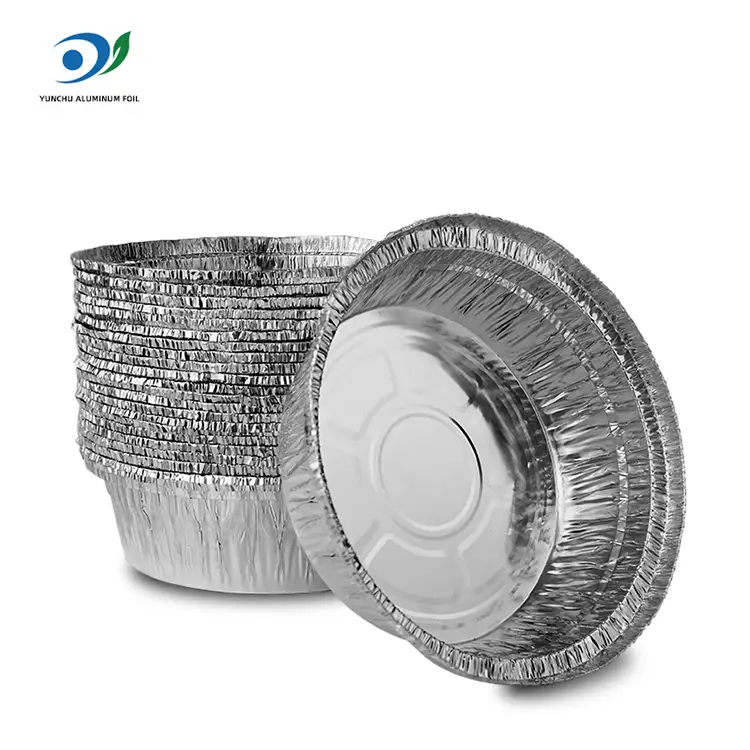 Round Air Fryer Catering Silver Aluminium Folie Containere