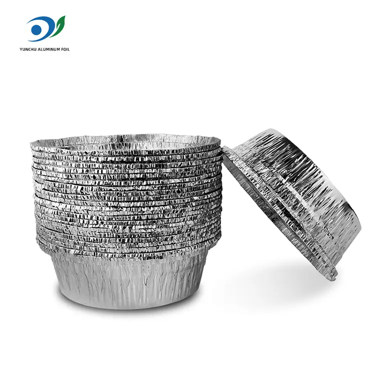 Round Air Fryer Catering Silver Aluminium Folie Containere