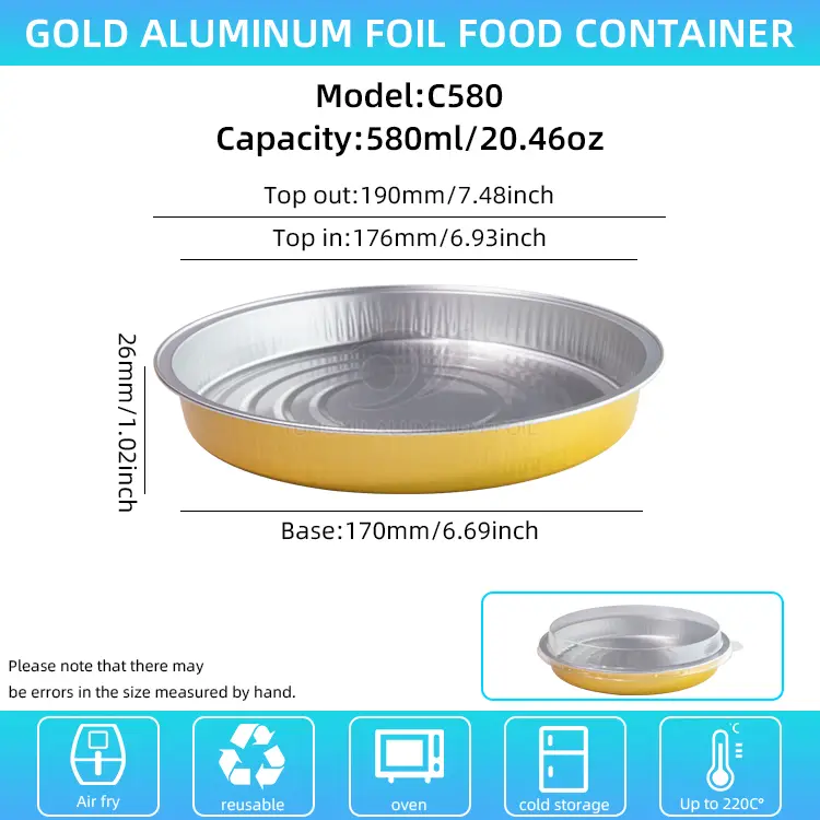 Engangsbagrunder aluminiumsfoliebeholdere