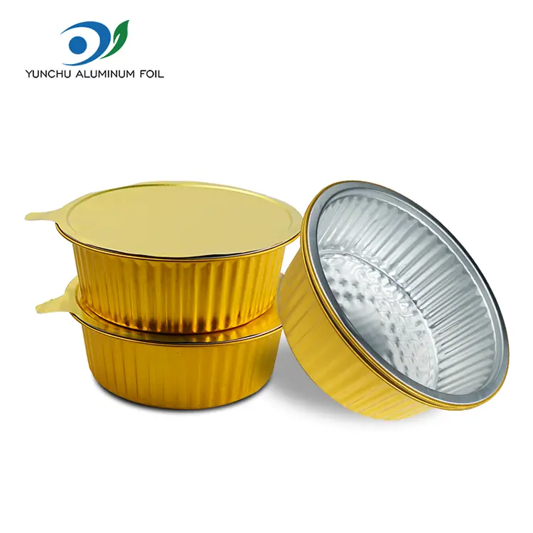 Engangsbagningsbakker rundt aluminiumsfoliebeholdere Engangsbagningsbakker rundt aluminiumsfoliebeholdere