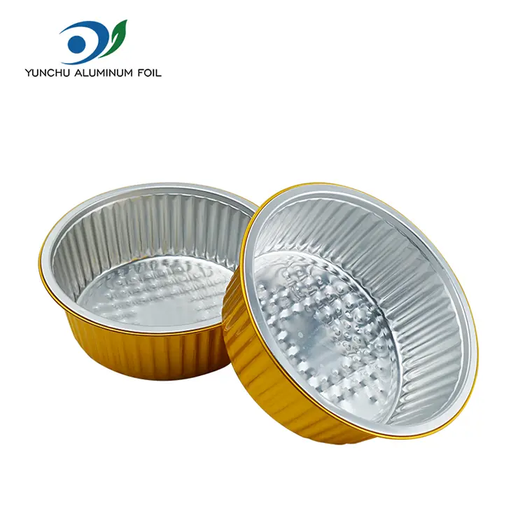 Engangsbagningsbakker rundt aluminiumsfoliebeholdere