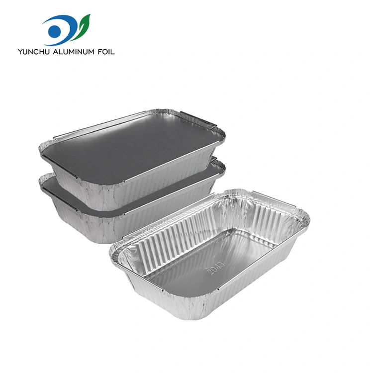 Engangs fastfood kasse grill sølv aluminiumsfolie containere