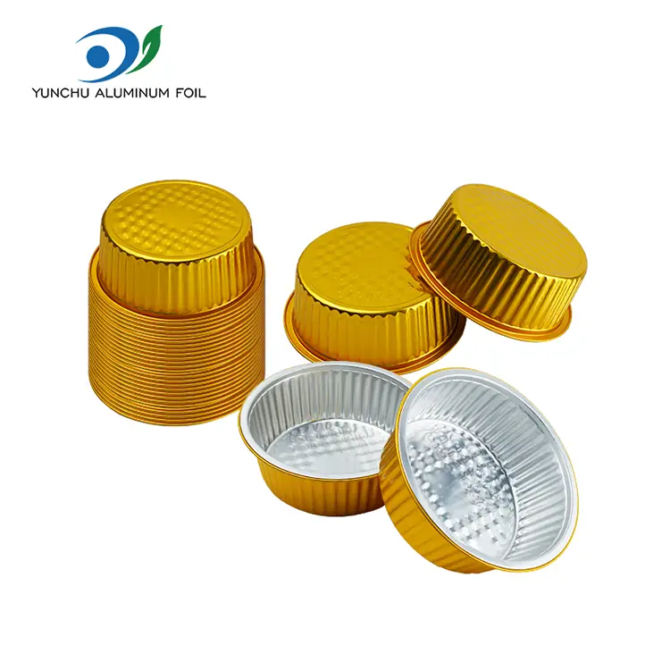 Engang Golden Fast Food Round aluminiumsfoliebeholdere