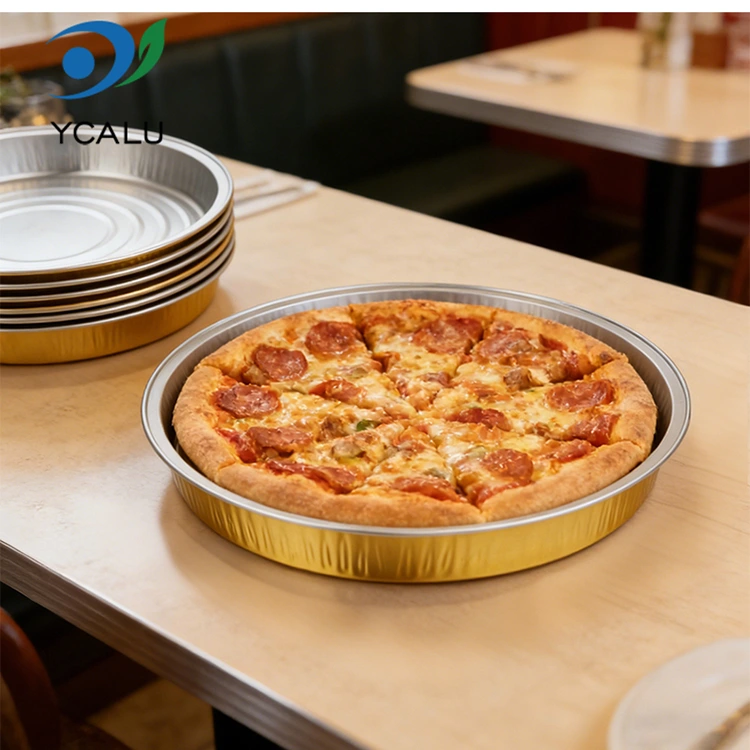 Engangs pizzapande bagning Runde aluminiumsfoliebeholdere