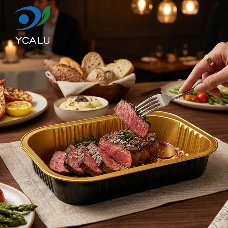 Rektangulære engangsbeholdere til catering-afhentning af aluminiumsfolie Rektangulære engangsbeholdere til catering-afhentning af aluminiumsfolie