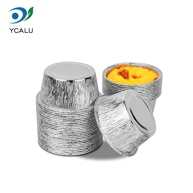 Engangs rund kagebakke Sølv aluminiumsfoliebeholdere Engangs rund kagebakke Sølv aluminiumsfoliebeholdere