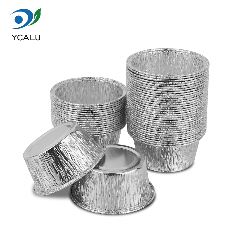 Engangs rund kagebakke Sølv aluminiumsfoliebeholdere