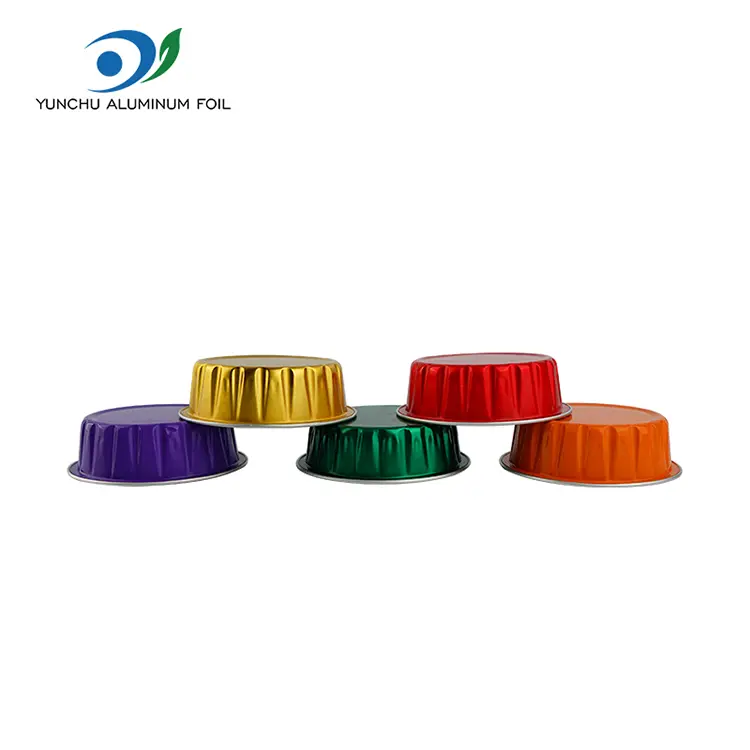 Engang rundt runde stegt glatvæg aluminiumsfoliebeholdere