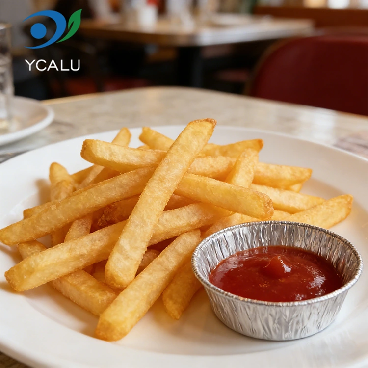 Engangs sølv rund luftfrituregryde Sølv aluminiumsfolie madbeholdere