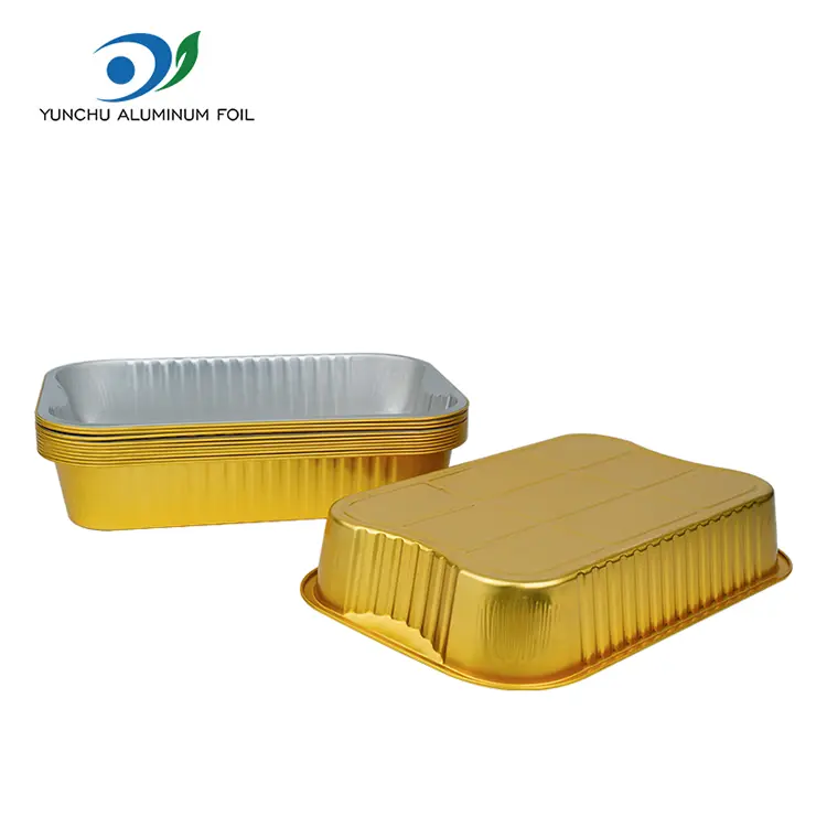 Engangstakeaway bagebakker Golden aluminiumsfoliebeholdere