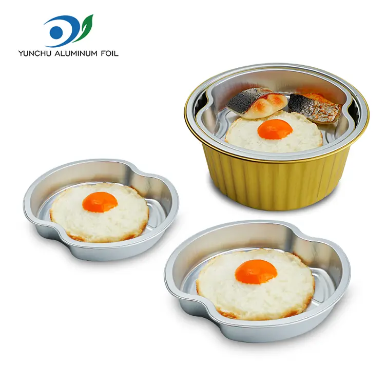 Engangsniveauet takeaways rundt aluminiumsfoliebeholdere