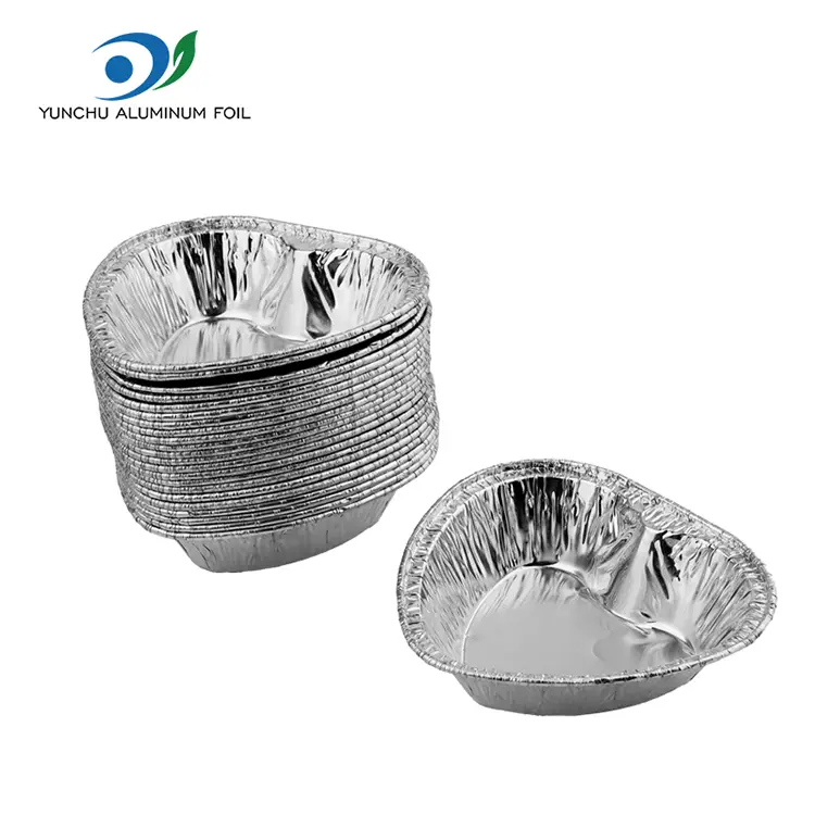 Hjerteformet kage Air Fryer sølv aluminiumsfoliebeholdere