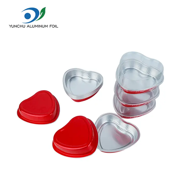 Hjerteformet kage bage glatvæg aluminiumsfoliebeholdere Hjerteformet kage bage glatvæg aluminiumsfoliebeholdere