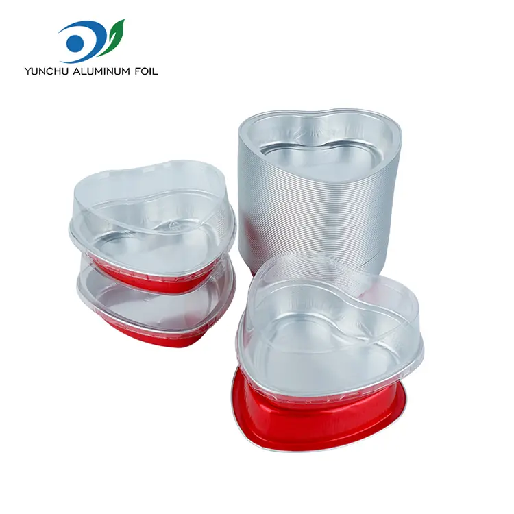 Hjerteformet kage bage glatvæg aluminiumsfoliebeholdere