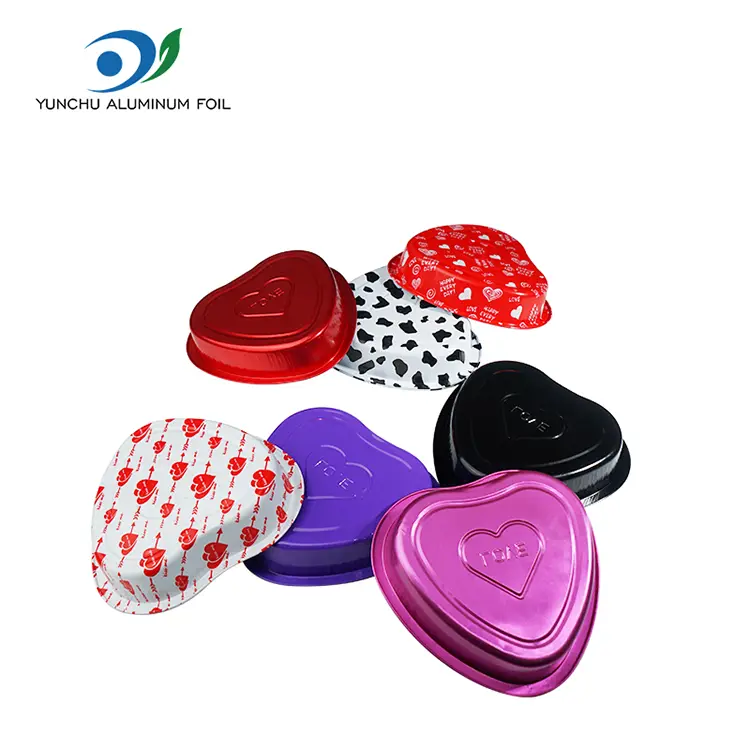 Hjerteformet wienerbrød Bagning Smoothwall aluminiumsfoliebeholdere