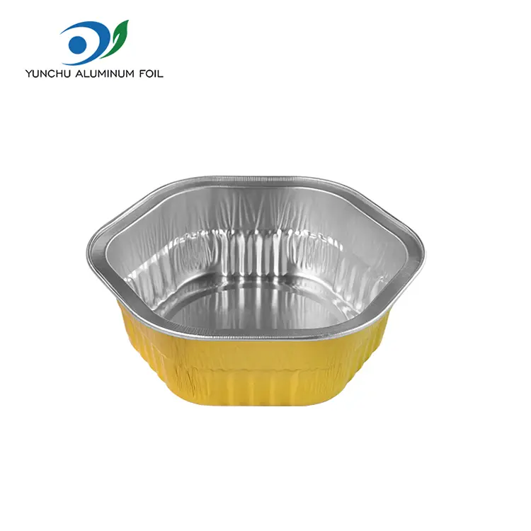 Hexagonal takeaway varme forseglet glatvæg aluminiumsfolie containere