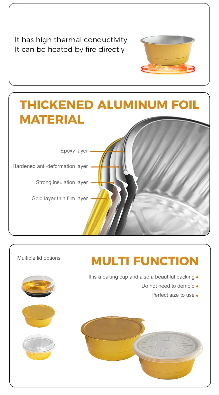 Disposable Round Aluminum Foil Containers
