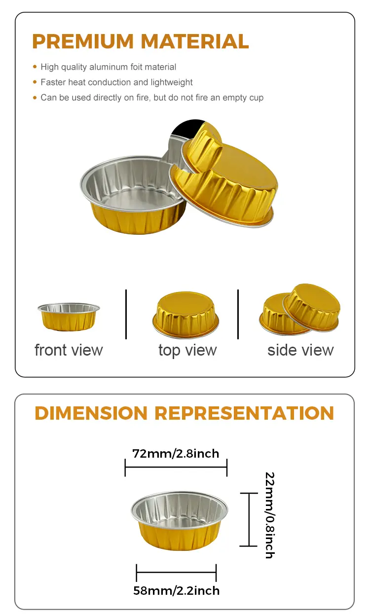Disposable round roast Smoothwall Aluminum Foil Containers