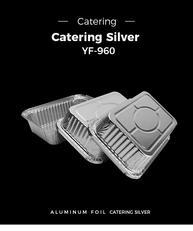 Rectangular air fryer Silver Aluminum Foil Containers