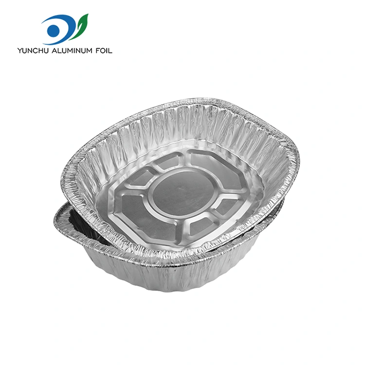 Grillet kyllingemagasisver aluminiumsfoliebeholdere med stor kapacitet.