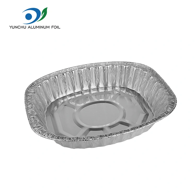 Grillet kyllingemagasisver aluminiumsfoliebeholdere med stor kapacitet.