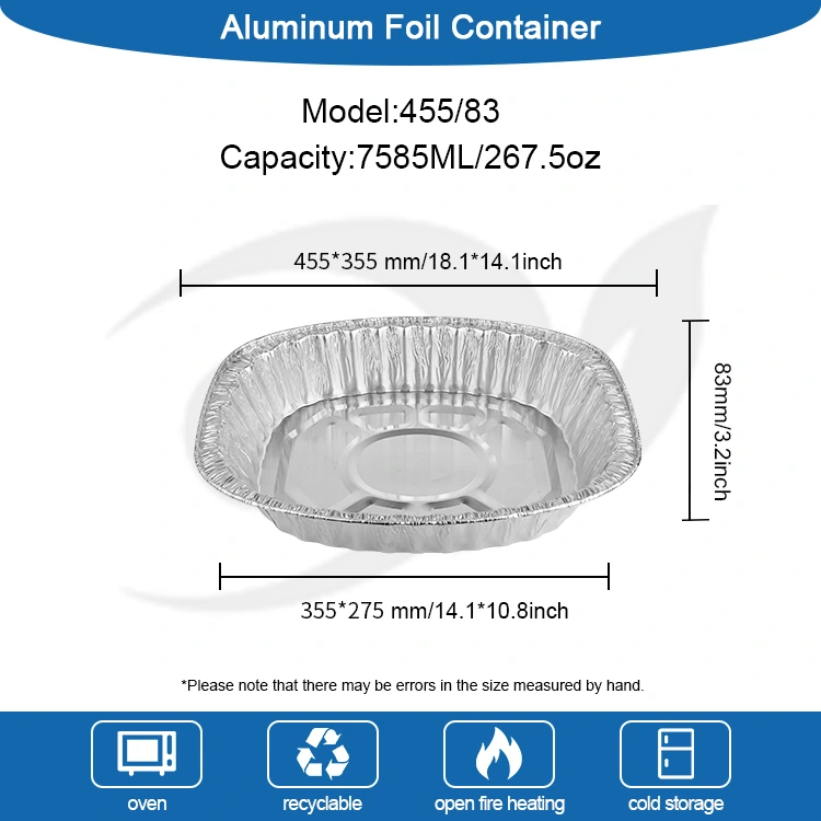 Grillet kyllingemagasisver aluminiumsfoliebeholdere med stor kapacitet.