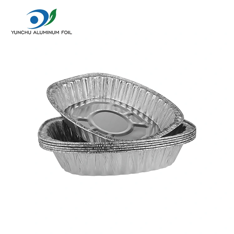 Grillet kyllingemagasisver aluminiumsfoliebeholdere med stor kapacitet.