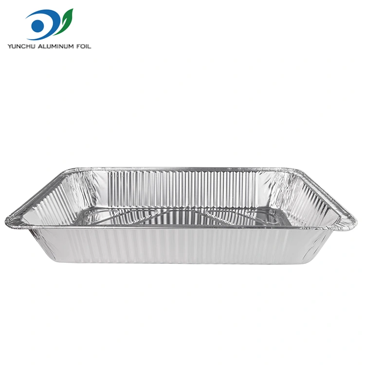 Stor kapacitet udendørs bageplade sølv aluminiumsfolie containere Stor kapacitet udendørs bageplade sølv aluminiumsfolie containere