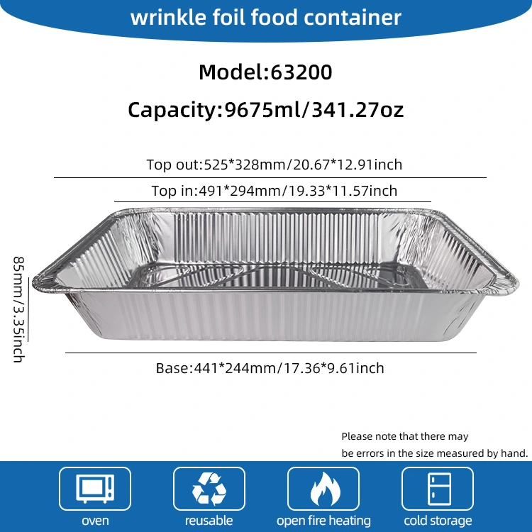 Stor kapacitet udendørs bageplade sølv aluminiumsfolie containere