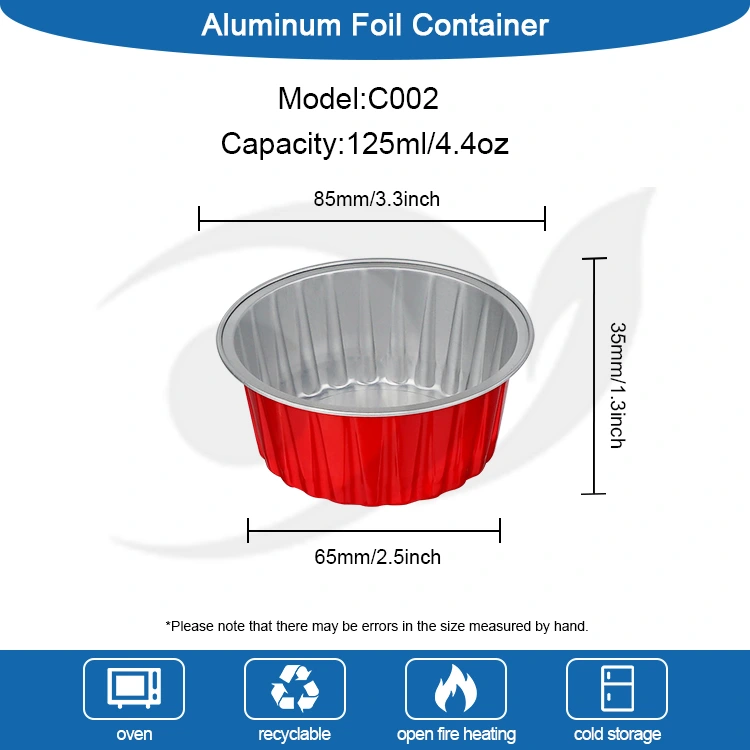 Engangsbagte farverige cupcakes Smoothwall aluminiumsfoliebeholdere
