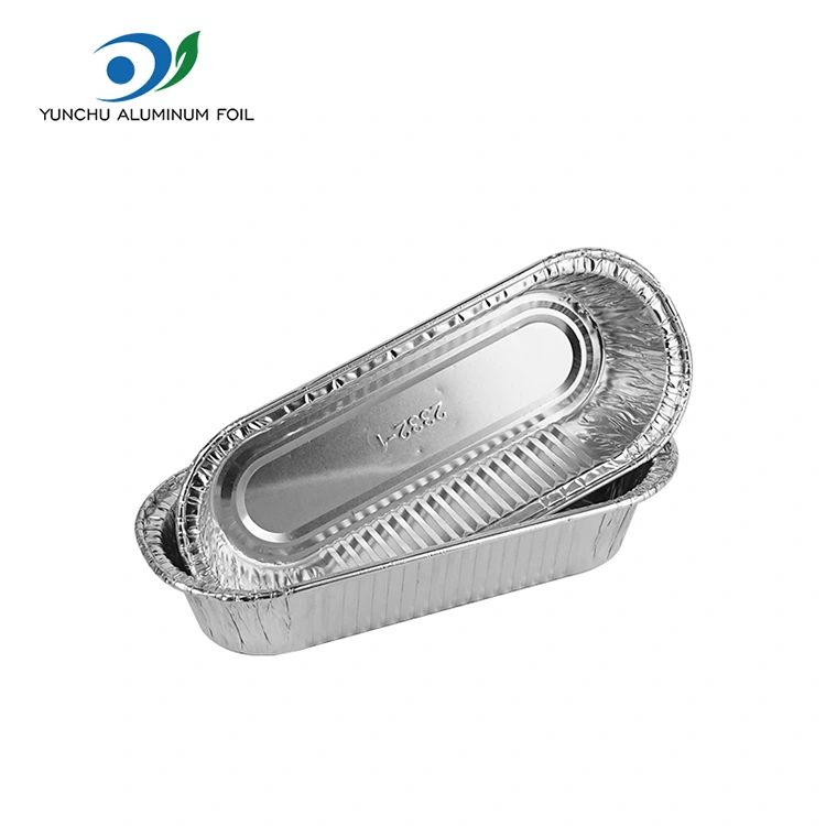 Oval luftfriterbager sølv aluminiumsfoliebeholdere