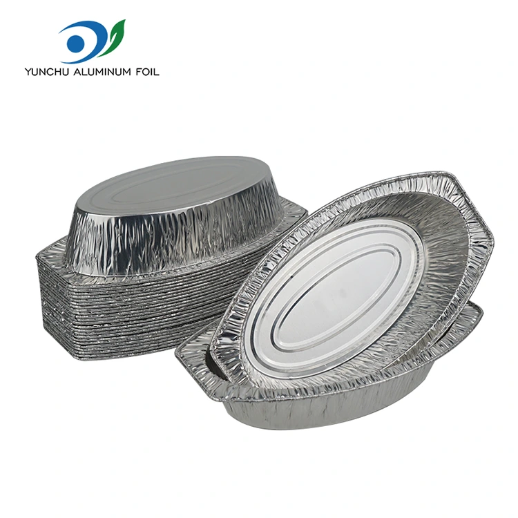 Oval bagt brød sølv aluminiumsfolie containere
