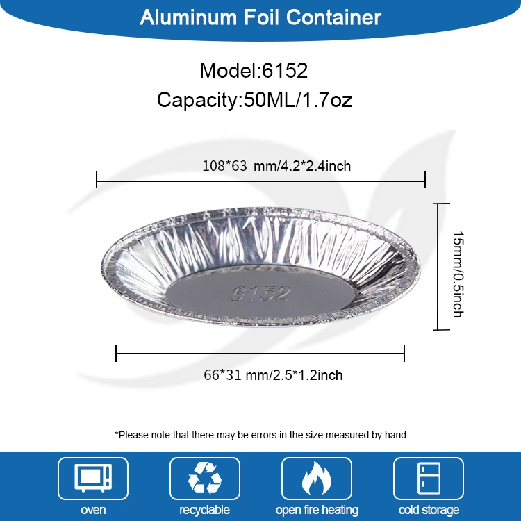 Oval æg sølv aluminiumsfolie containere
