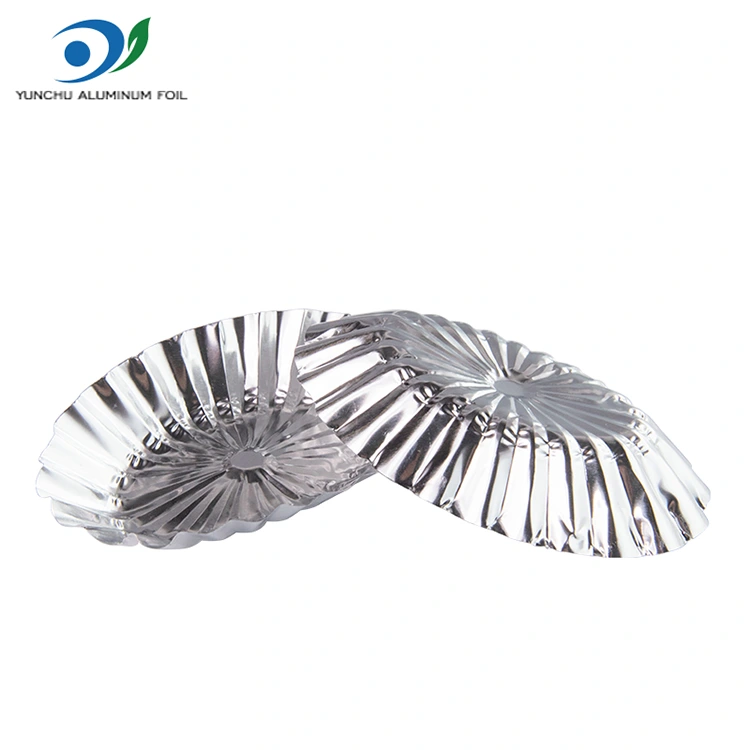 Oval blonder vaniljesaus sølv aluminium folie madbeholder