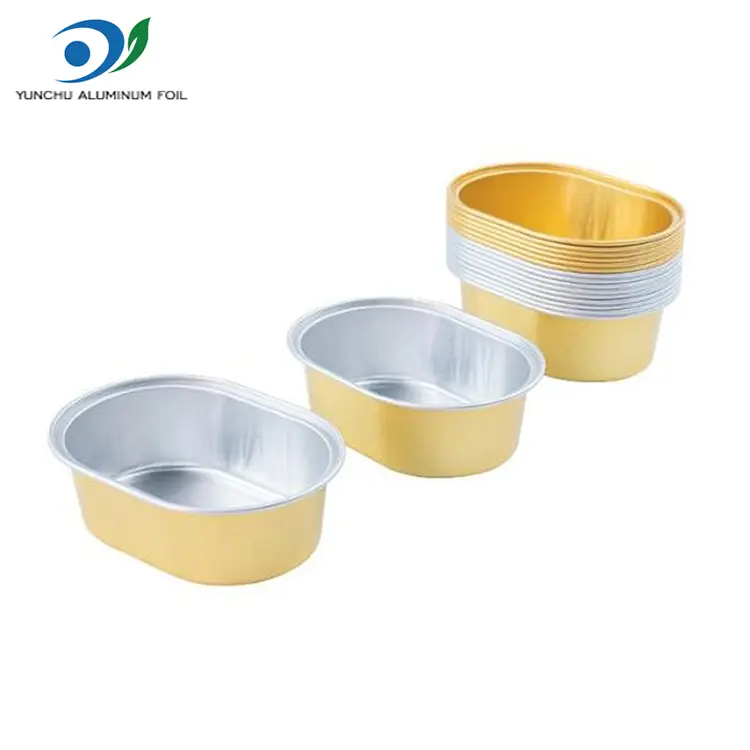 Ovale lysvæggede aluminiumsfoliebeholdere