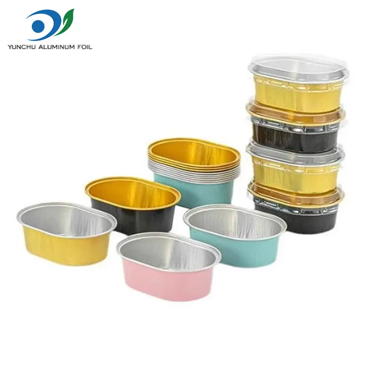 Ovale lysvæggede aluminiumsfoliebeholdere