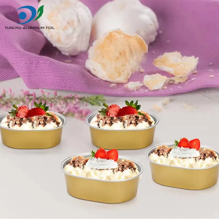 Ovale lysvæggede aluminiumsfoliebeholdere