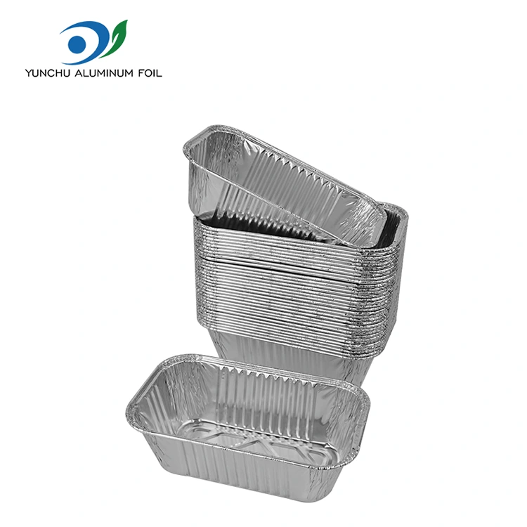 Rektangulær luftfritergrill sølv aluminiumsfoliebeholdere