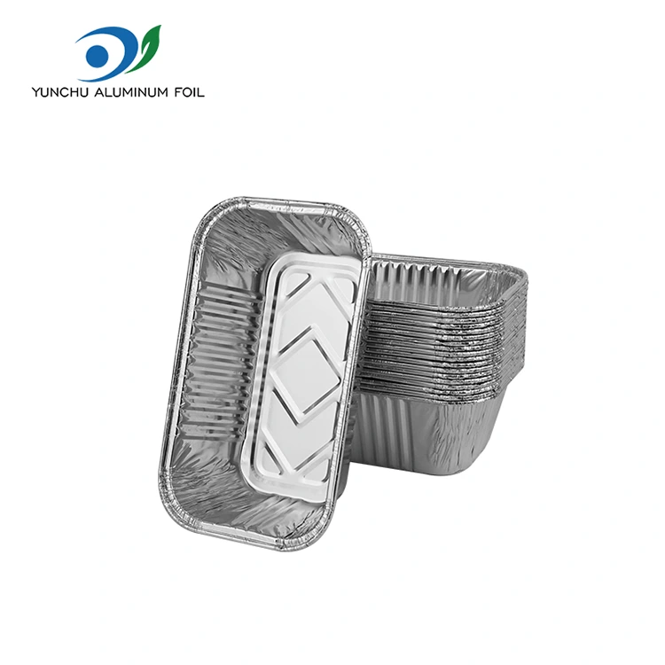 Rektangulær luftfritergrill sølv aluminiumsfoliebeholdere