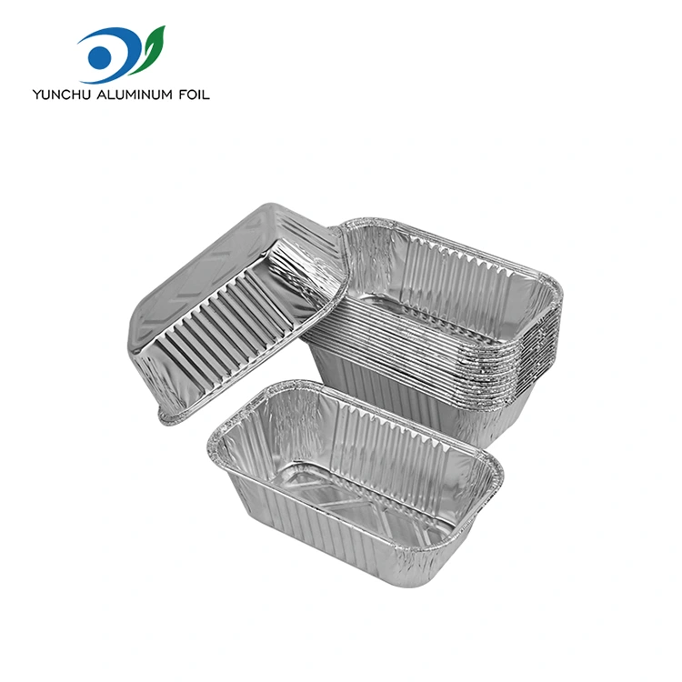 Rektangulær luftfritergrill sølv aluminiumsfoliebeholdere