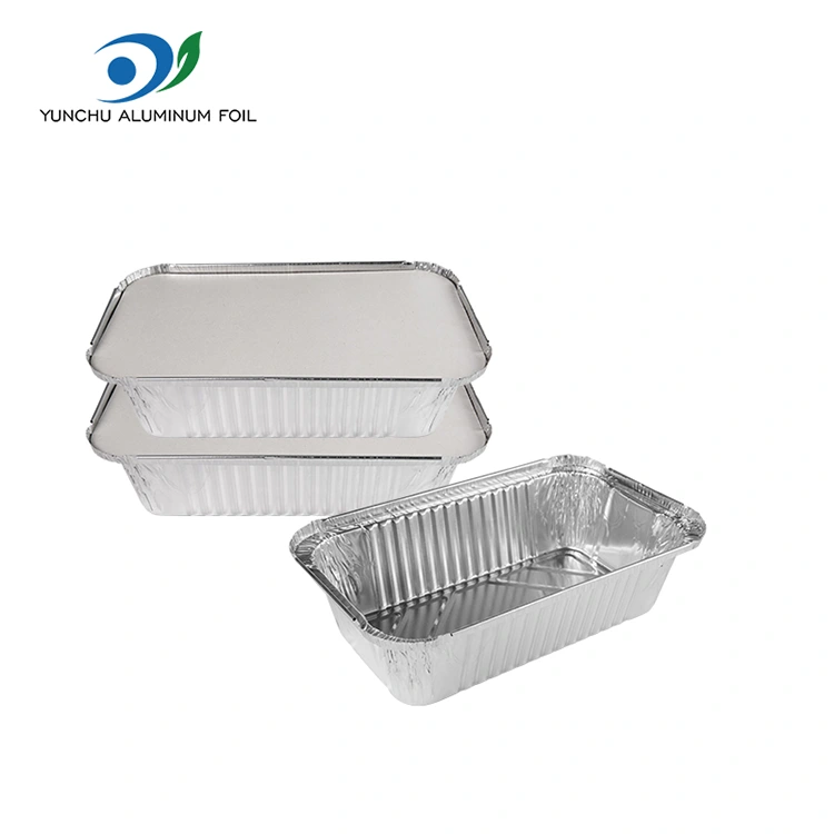 Rektangulær luftfriturepakning af sølv aluminiumsfoliebeholdere